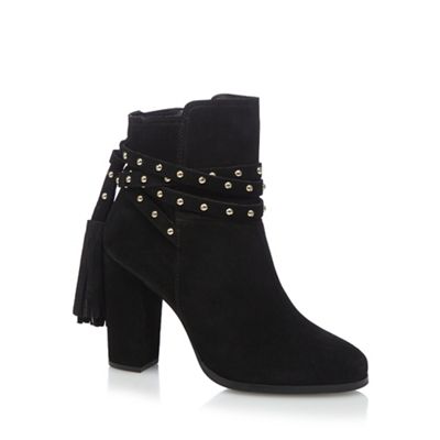 Faith Black suede 'Bethany' high ankle boots